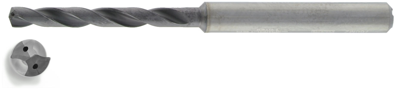 VHM HPC Bohrer 5xD mit IK Ø 3,969 mm o. 5/32 Zoll , TiAlN besch.