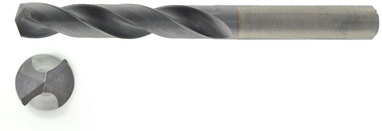 VHM HPC Bohrer 5xD ohne IK Ø 10 mm, TiAlN besch.