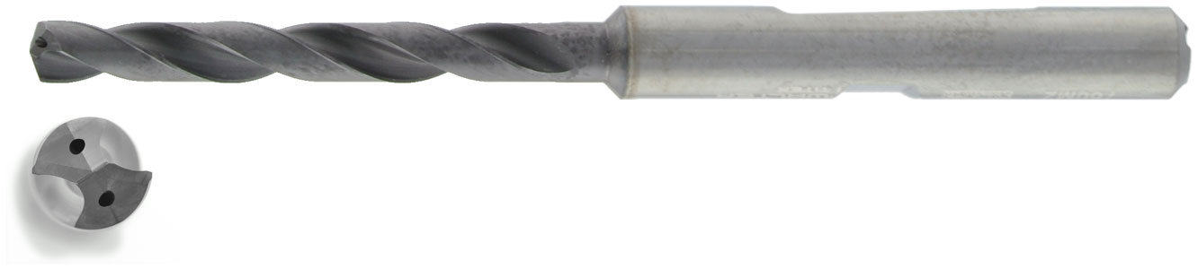 VHM HPC Bohrer 5xD mit IK Ø 3,9 mm, TiAlN besch.